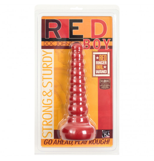 Ребристая анальная втулка Red Boy Anal Wand Butt Plug - 21,3 см. Ребристая анальная втулка Red Boy Anal Wand Butt Plug - 21,3 см.