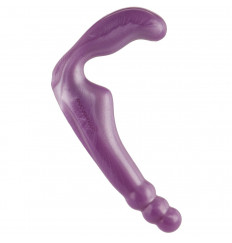 Безремневой фиолетовый страпон из силикона The Gal Pal - 17 см.