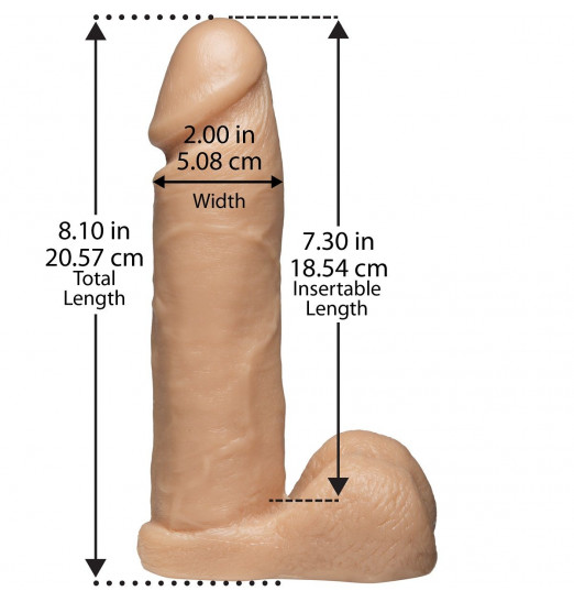 Насадка с трусиками Vac-U-Lock Set 8  Realistic Ultra Harness - 20,6 см.