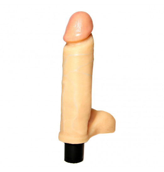 Вибратор с мошонкой №1 - 18,5 см.