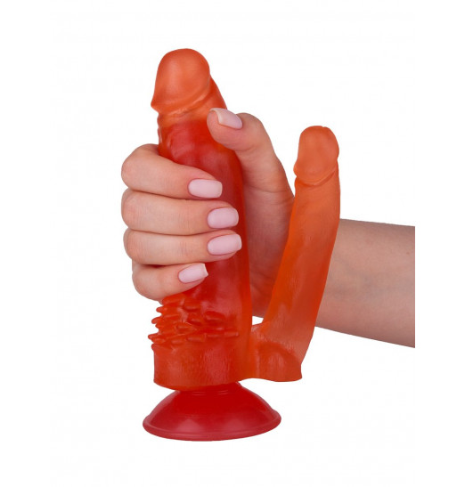 Фаллоимитатор гелевый для анально-вагинальной стимуляции - 17 см.