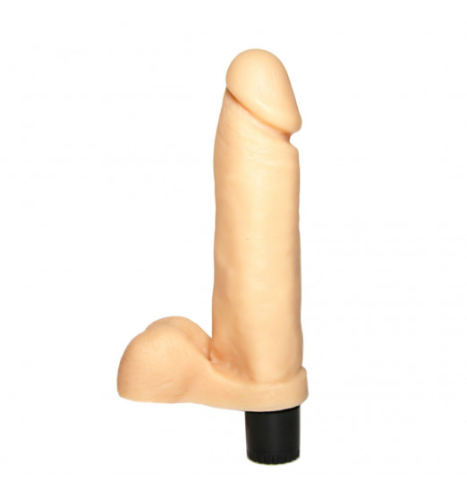 Вибратор с мошонкой №2 телесного цвета - 16,3 см. Вибратор с мошонкой №2 телесного цвета - 16,3 см.