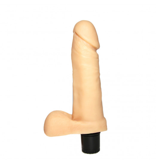 Вибратор с мошонкой №4 - 16,7 см.