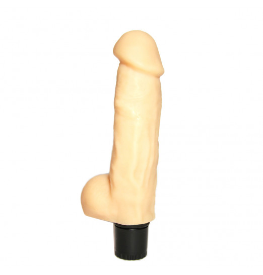 Вибратор реалистичной формы №5 с мошонкой - 17 см.