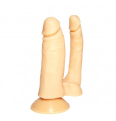 Двойной фаллоимитатор на присоске №8 - 13,5 см.