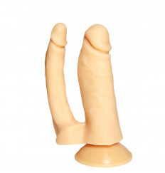 Двойной фаллоимитатор на присоске №8 - 13,5 см.