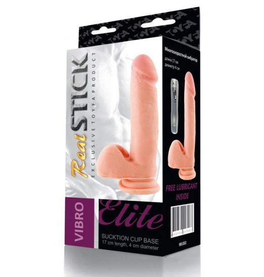 Телесный вибратор на присоске - 17 см.