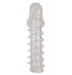 Прозрачная, закрытая насадка с шипами и точками - 13,5 см.