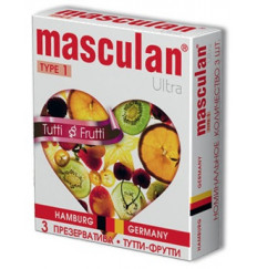 Жёлтые презервативы Masculan Ultra Tutti-Frutti с фруктовым ароматом - 3 шт.