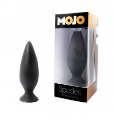 Черная большая анальная пробка Mojo Spades Large Butt Plug - 12 см.