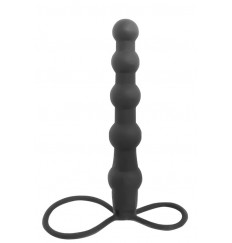 Черная ёлочка-насадка для двойного проникновения Mojo Bumpy - 15 см.