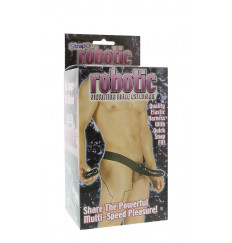 Мужской фаллопротез с вибрацией ROBOTIC MALE STRAP-ON BLACK - 17 см.