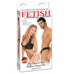 Полый страпон унисекс телесного цвета For Him or Her ​Hollow Strap-On - 15 см.