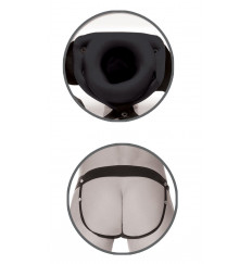 Черный полый страпон унисекс Hollow Strap-On - 14,5 см.