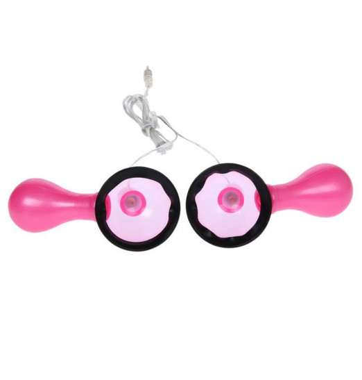 Розовые присоски-вибромассажеры для сосков