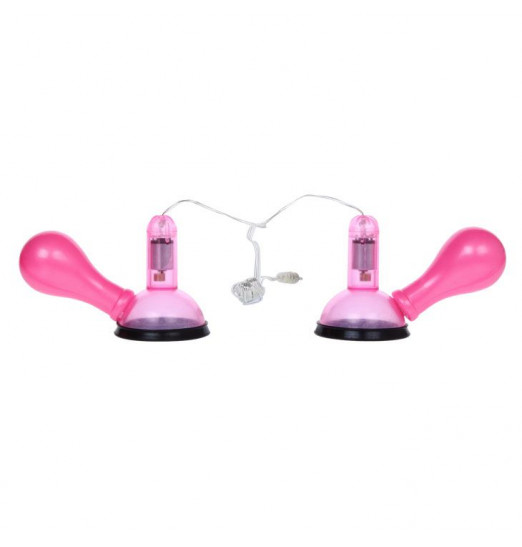 Розовые присоски-вибромассажеры для сосков