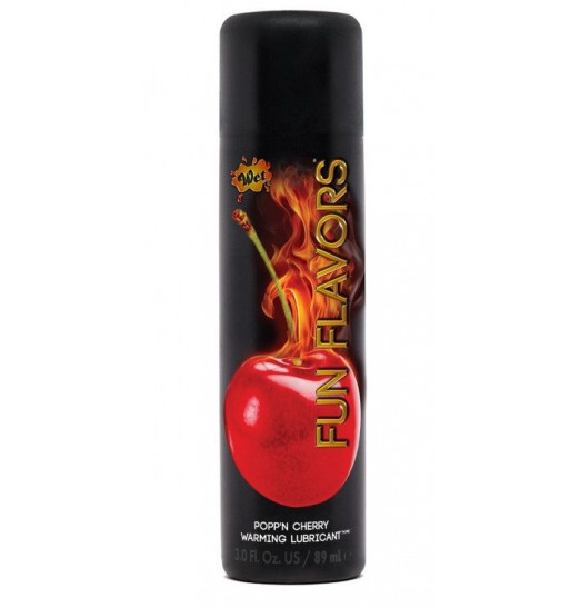 Разогревающий лубрикант Fun Flavors 4-in-1 Popp n Cherry с ароматом вишни - 89 мл.
