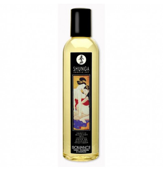 Массажное масло с ароматом клубники и шампанского Romance - 250 мл.