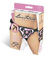 Черно-розовые трусики для страпона