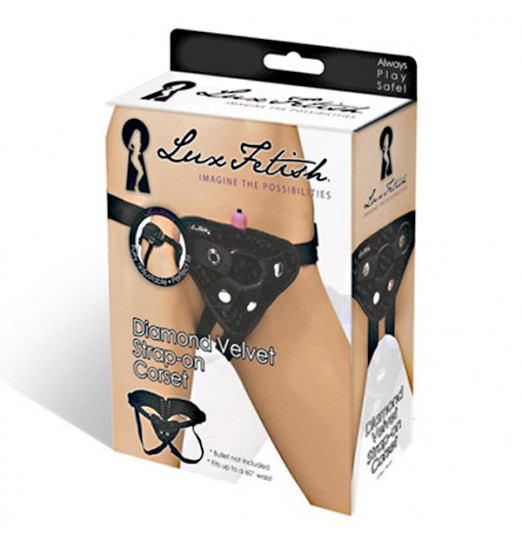 Черные трусики-джоки со шнуровкой для страпона