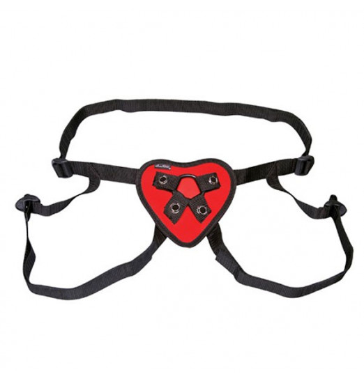 Трусики с красным сердечком для страпона