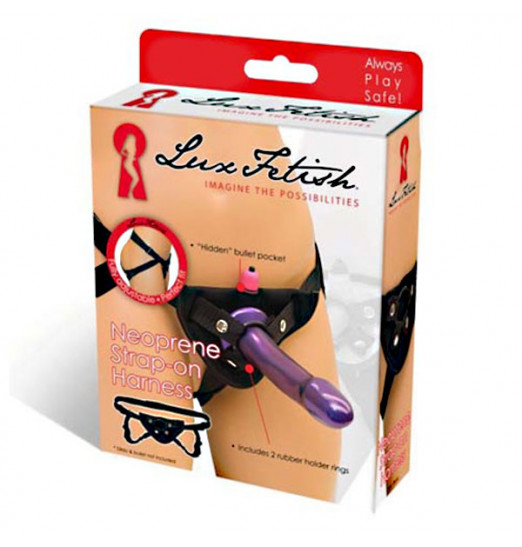 Черные неопреновые трусики для страпона