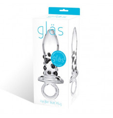 Мини-пробочка из стекла с черными пупырышками, 8 см