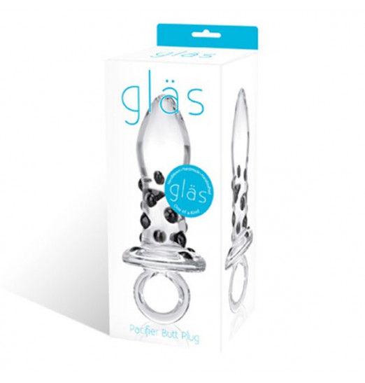 Мини-пробочка из стекла с черными пупырышками, 8 см