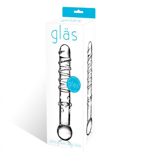 Стеклянная прозрачная палочка-фаллос, 18 см