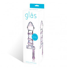 Небольшой стеклянный фаллос с ручкой Candy Land Juicer - 11,5 см.