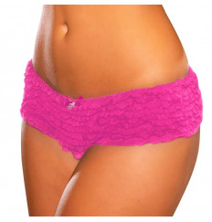 Неоново-розовые шортики с рюшками