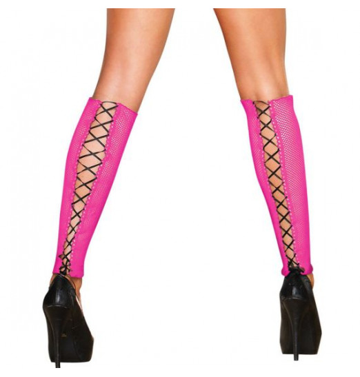 Сетчатые розовые гетры со шнуровкой