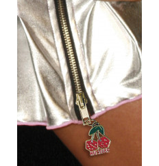 Коротенькая плиссированная юбка цвета металлик с молнией