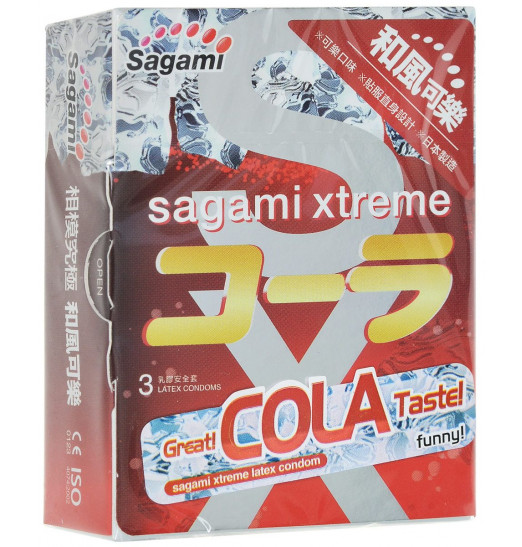 Ароматизированные презервативы Sagami Xtreme Cola  - 3 шт.