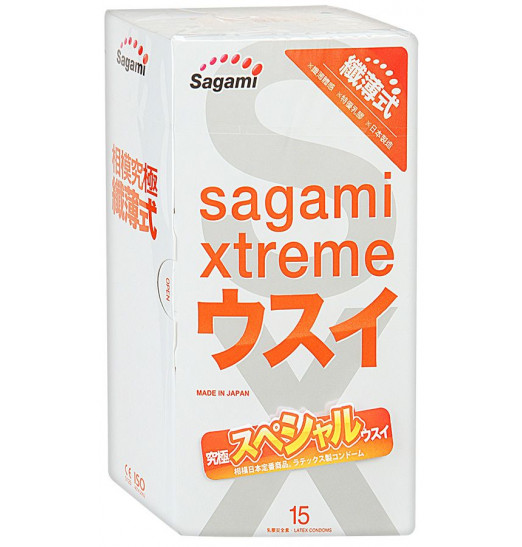 Ультратонкие презервативы Sagami Xtreme Superthin - 15 шт.
