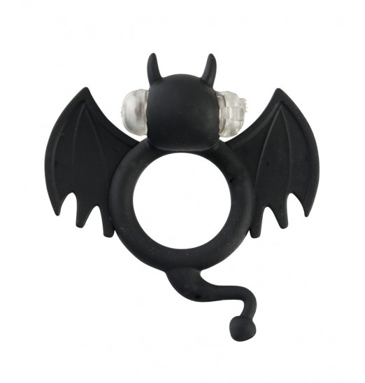 Чёрная вибронасадка на пенис Bad Bat