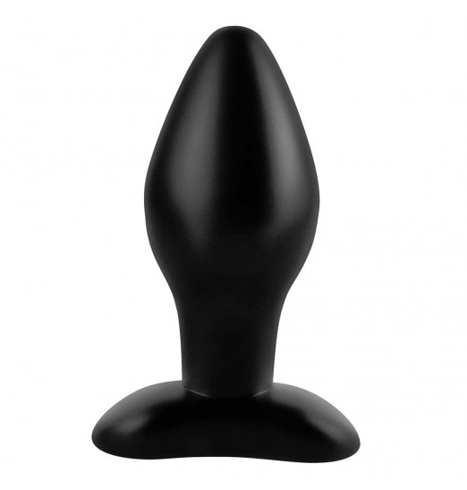 Черная анальная пробка среднего размера Large Silicone Plug - 13 см.