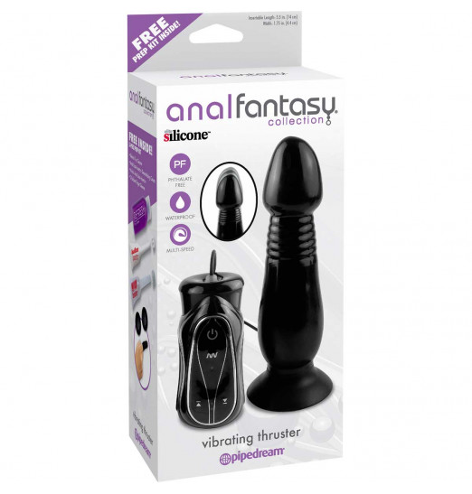 Анальный вибростимулятор фаллической формы Vibrating Thruster - 16 см.