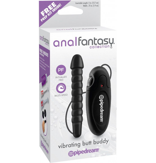 Анальный вибростимулятор с выносным пультом управления - 12,7 см.