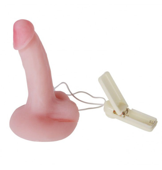 Вибромассажер-реалистик на плоской подошве - 20,5 см. Вибромассажер-реалистик на плоской подошве - 20,5 см.