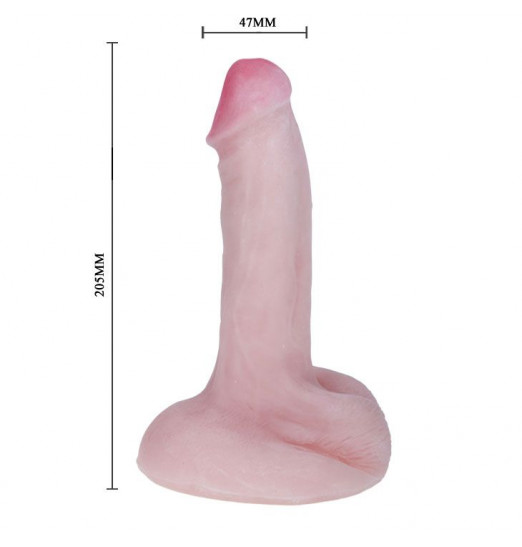 Вибромассажер-реалистик на плоской подошве - 20,5 см. Вибромассажер-реалистик на плоской подошве - 20,5 см.