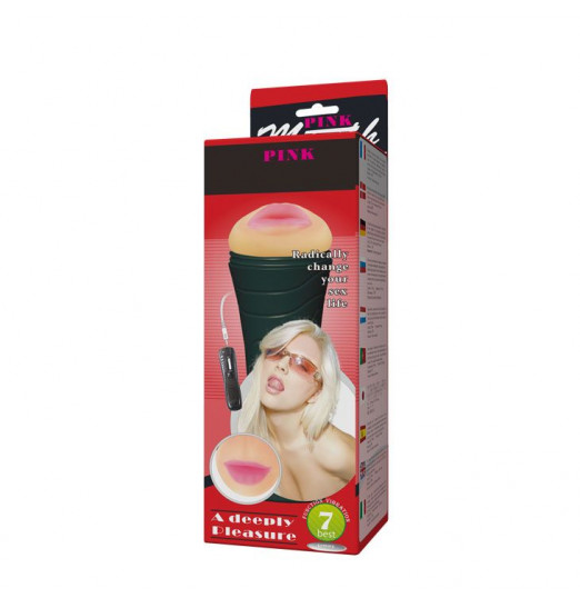 Мастурбатор-ротик в тубе с 7 уровнями вибрации и выносным пультом