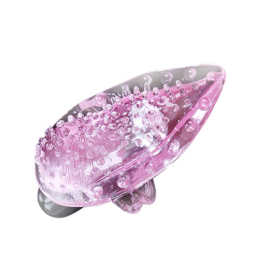 Розовая вибронасадка на пальчик для стимуляции клитора Розовая вибронасадка на пальчик для стимуляции клитора