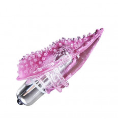 Розовая вибронасадка на пальчик для стимуляции клитора