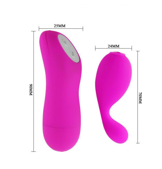 Розовый вибростимулятор с тонким кончиком и выносным пультом управления