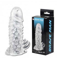 Насадка удлинитель с пупырышками и усиками - 13 см.