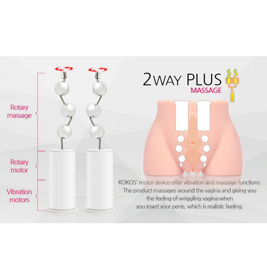 Мастурбатор-полуторс Cherry с вибрацией и двумя любовными тоннелями