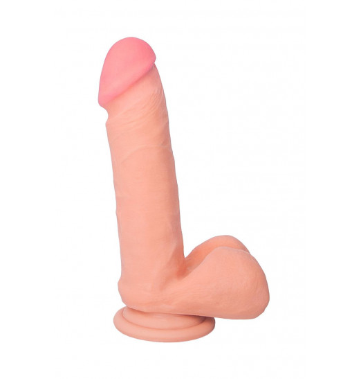 Телесный перезаряжаемый ротатор REALSTICK ELITE REMOTE с пультом ДУ - 20 см.