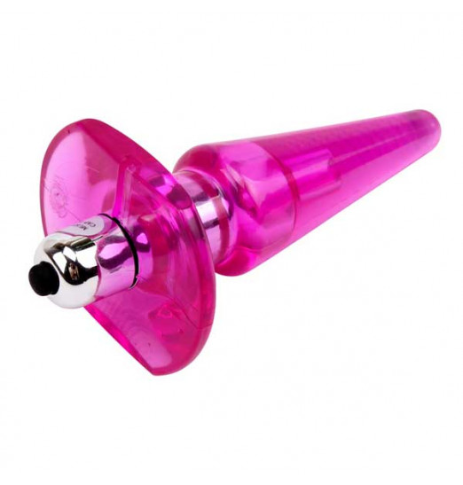 Розовый анальный вибростимулятор-конус - 10 см. Розовый анальный вибростимулятор-конус - 10 см.