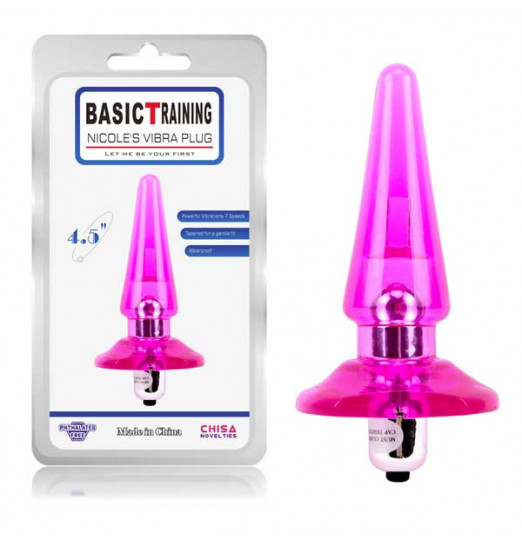 Розовый анальный вибростимулятор-конус - 10 см. Розовый анальный вибростимулятор-конус - 10 см.